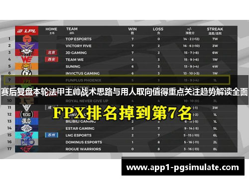 赛后复盘本轮法甲主帅战术思路与用人取向值得重点关注趋势解读全面